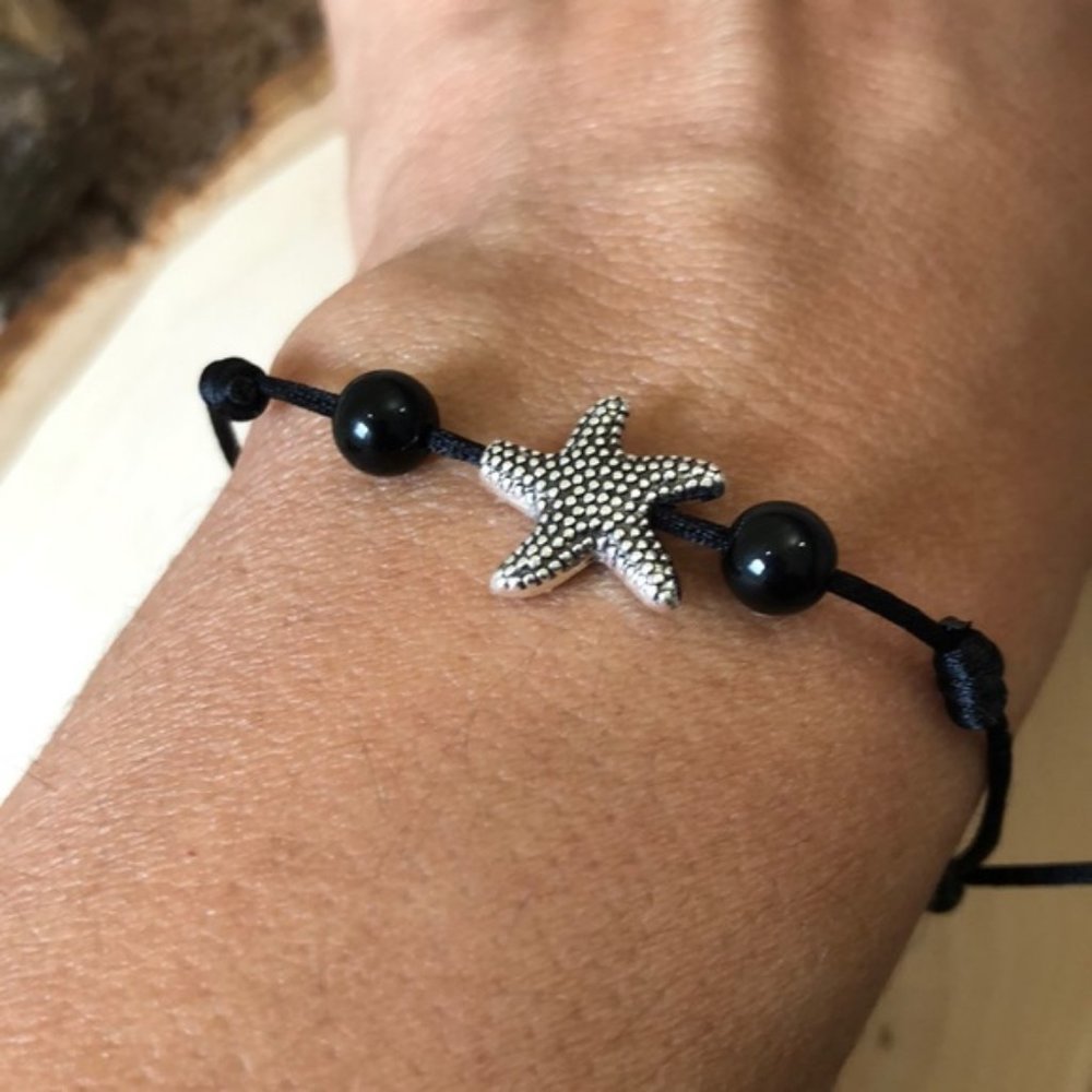 Starfish shape Tibetan Style Black Bracelet